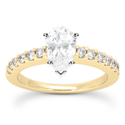 Round Cut Shared Prong Set Diamond Bridal Ring (0.36 ct.tw.) - view 21