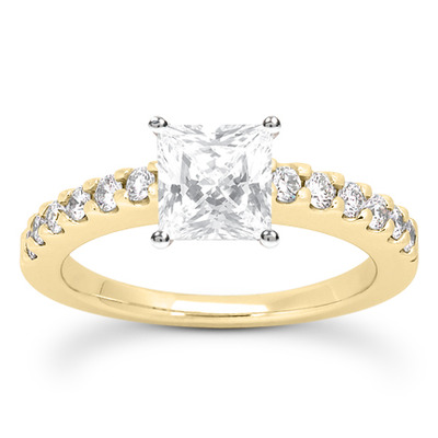 Round Cut Shared Prong Set Diamond Bridal Ring (0.36 ct.tw.) - view 20