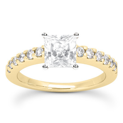 Round Cut Shared Prong Set Diamond Bridal Ring (0.36 ct.tw.) - view 20 of 25