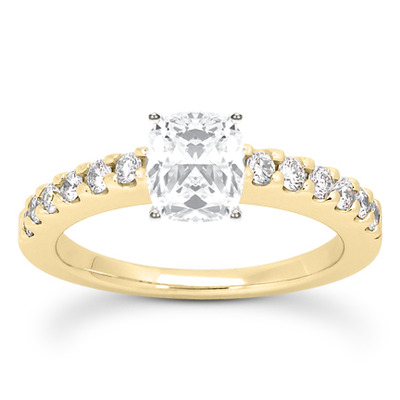 Round Cut Shared Prong Set Diamond Bridal Ring (0.36 ct.tw.) - view 19