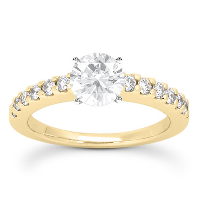 Round Cut Shared Prong Set Diamond Bridal Ring (0.36 ct.tw.) - view 18