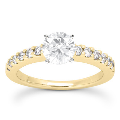 Round Cut Shared Prong Set Diamond Bridal Ring (0.36 ct.tw.) - view 18 of 25