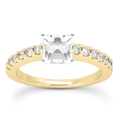 Round Cut Shared Prong Set Diamond Bridal Ring (0.36 ct.tw.) - view 17