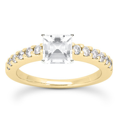 Round Cut Shared Prong Set Diamond Bridal Ring (0.36 ct.tw.) - view 17 of 25