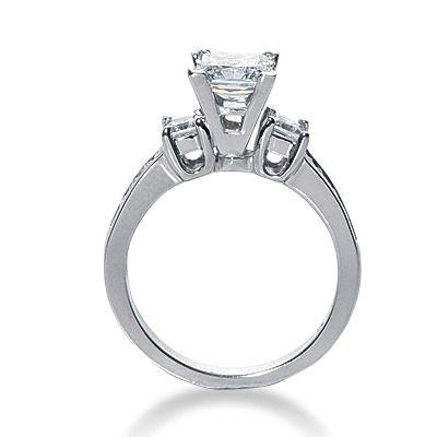 Multi-Shaped Channel Set Diamond Engagement Ring (0.24 t.c.w.) - view 2