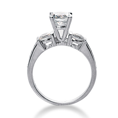 Channel Set Diamond Engagement Ring (0.48 t.c.w.) - view 2