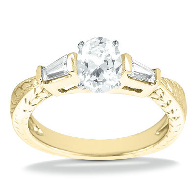 Straight Baguette Diamond Engagement Ring (0.24 t.c.w.) - view 19