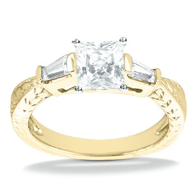 Straight Baguette Diamond Engagement Ring (0.24 t.c.w.) - view 16