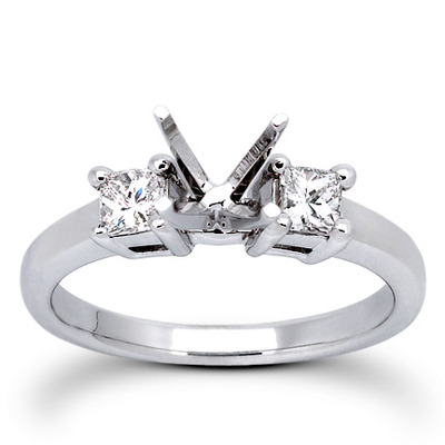 Princesss Cut Prong Set Diamond Engagement Ring (0.54 ct.tw.) - view 13