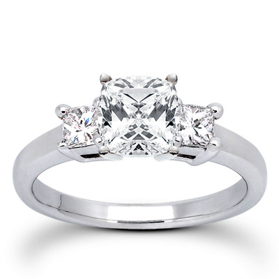 Princesss Cut Prong Set Diamond Engagement Ring (0.54 ct.tw.) - view 12