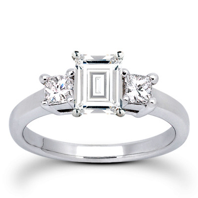 Princesss Cut Prong Set Diamond Engagement Ring (0.54 ct.tw.) - view 11