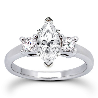 Princesss Cut Prong Set Diamond Engagement Ring (0.54 ct.tw.) - view 9