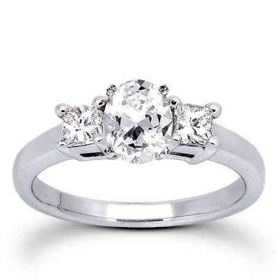 Princesss Cut Prong Set Diamond Engagement Ring (0.54 ct.tw.) - view 8