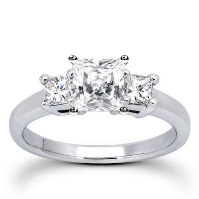 Princesss Cut Prong Set Diamond Engagement Ring (0.54 ct.tw.) - view 6