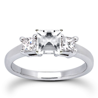 Princesss Cut Prong Set Diamond Engagement Ring (0.54 ct.tw.) - view 3