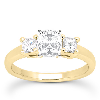 Princesss Cut Prong Set Diamond Engagement Ring (0.54 ct.tw.) - view 2