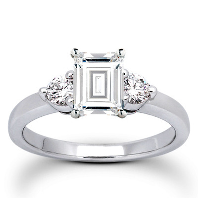 Three Stone Prong Set Diamond Engagement Ring (0.30 ct.tw.) - view 1