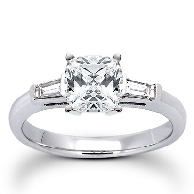 Baguette Cut Bar Set Diamond Bridal Ring (0.16 ct.tw.) - view 17