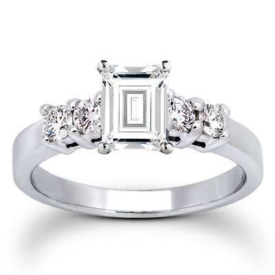 Round Cut Shared Prong Set Diamond Bridal Ring (0.40 ct.tw.) - view 11