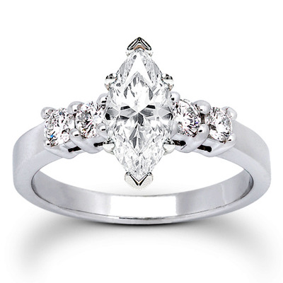 Round Cut Shared Prong Set Diamond Bridal Ring (0.40 ct.tw.) - view 9