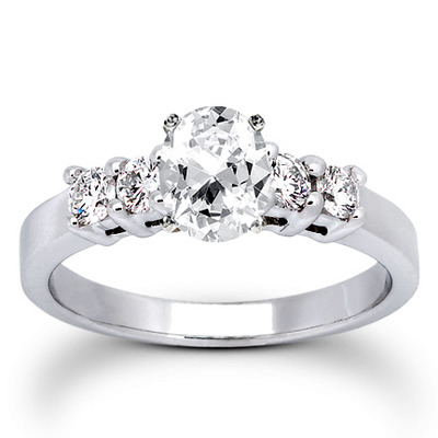 Round Cut Shared Prong Set Diamond Bridal Ring (0.40 ct.tw.) - view 8