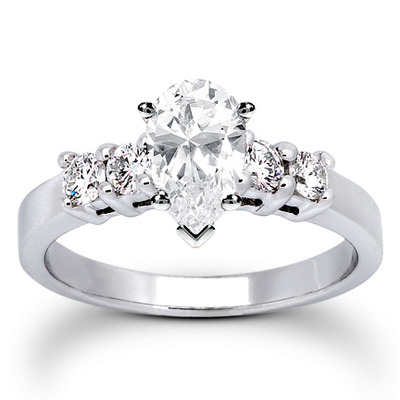 Round Cut Shared Prong Set Diamond Bridal Ring (0.40 ct.tw.) - view 7