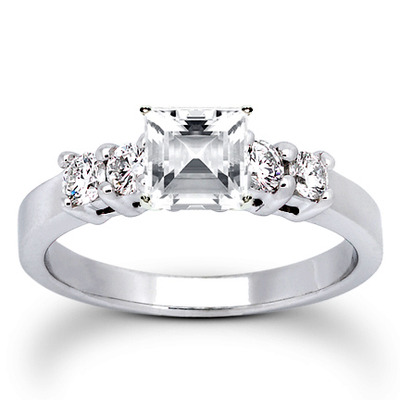 Round Cut Shared Prong Set Diamond Bridal Ring (0.40 ct.tw.) - view 3