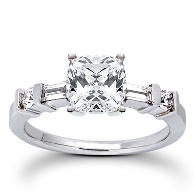 Multi-Shape Bar Set Diamond Bridal Ring (0.36 ct.tw.) - view 12