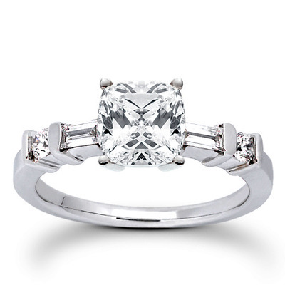 Multi-Shape Bar Set Diamond Bridal Ring (0.36 ct.tw.) - view 12 of 23