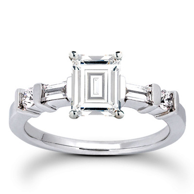 Multi-Shape Bar Set Diamond Bridal Ring (0.36 ct.tw.) - view 11