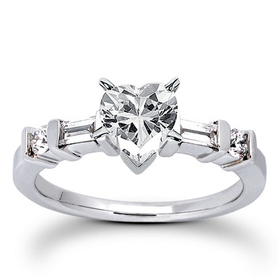 Multi-Shape Bar Set Diamond Bridal Ring (0.36 ct.tw.) - view 10