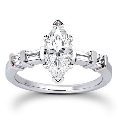 Multi-Shape Bar Set Diamond Bridal Ring (0.36 ct.tw.) - view 9 of 23