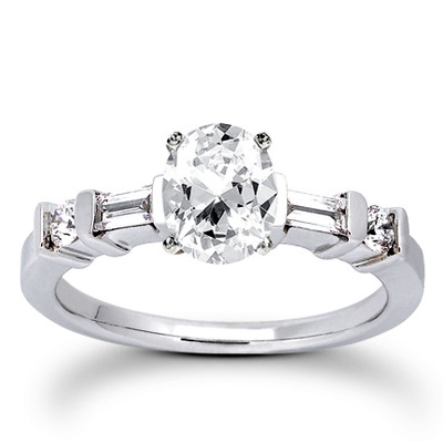 Multi-Shape Bar Set Diamond Bridal Ring (0.36 ct.tw.) - view 8