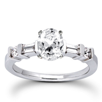 Multi-Shape Bar Set Diamond Bridal Ring (0.36 ct.tw.) - view 8 of 23