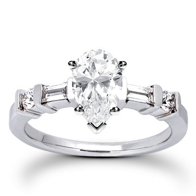 Multi-Shape Bar Set Diamond Bridal Ring (0.36 ct.tw.) - view 7