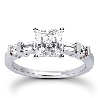 Multi-Shape Bar Set Diamond Bridal Ring (0.36 ct.tw.) - view 6