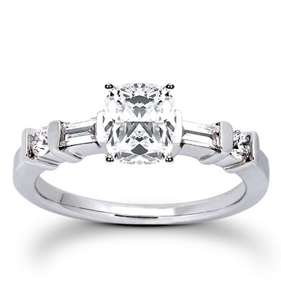 Multi-Shape Bar Set Diamond Bridal Ring (0.36 ct.tw.) - view 5