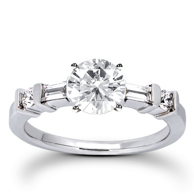 Multi-Shape Bar Set Diamond Bridal Ring (0.36 ct.tw.) - view 4