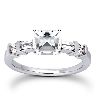 Multi-Shape Bar Set Diamond Bridal Ring (0.36 ct.tw.) - view 3