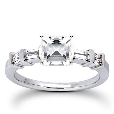 Multi-Shape Bar Set Diamond Bridal Ring (0.36 ct.tw.) - view 3 of 23