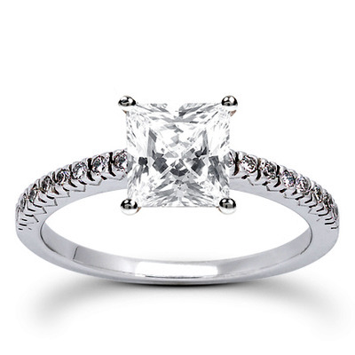  Round Cut Fish Tail Set Diamond Engagement Ring (0.16 ct. tw.) - view 7 of 24