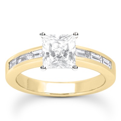 0.42 ct. t.w. Baguette Cut Channel Set Diamond Bridal Ring - view 18