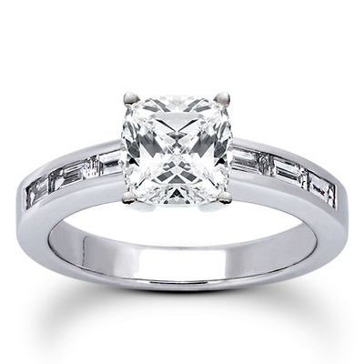 0.42 ct. t.w. Baguette Cut Channel Set Diamond Bridal Ring - view 16