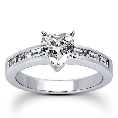 0.42 ct. t.w. Baguette Cut Channel Set Diamond Bridal Ring - view 14