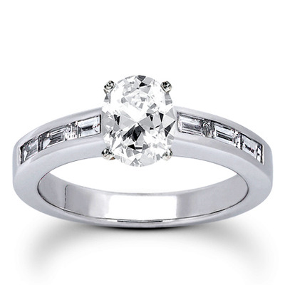 0.42 ct. t.w. Baguette Cut Channel Set Diamond Bridal Ring - view 12