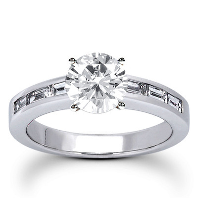 0.42 ct. t.w. Baguette Cut Channel Set Diamond Bridal Ring - view 8