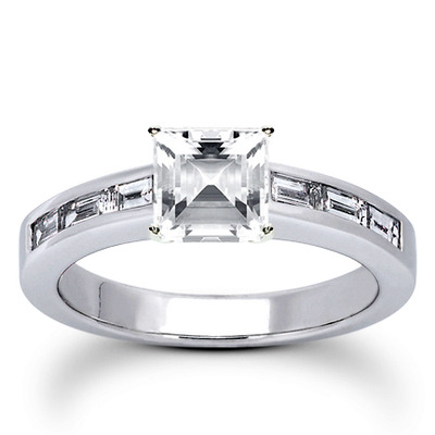 0.42 ct. t.w. Baguette Cut Channel Set Diamond Bridal Ring - view 7