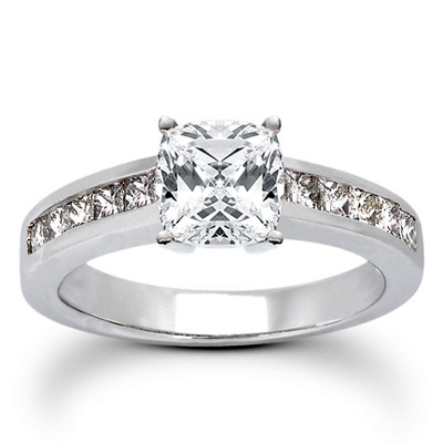 Princesss Cut Channel Set Diamond Engagement Ring (0.50 ct. tw.) - view 16