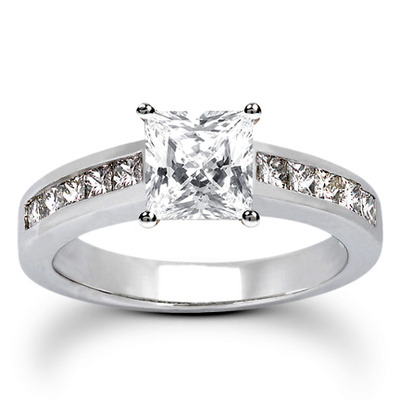 Princesss Cut Channel Set Diamond Engagement Ring (0.50 ct. tw.) - view 10