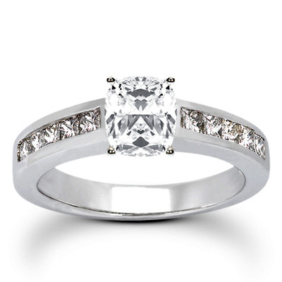 Princesss Cut Channel Set Diamond Engagement Ring (0.50 ct. tw.) - view 9